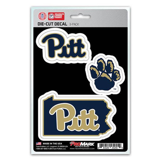 Pittsburgh Panthers Die Cut Decals 3 Pack Premium Vinyl - ToylandEU