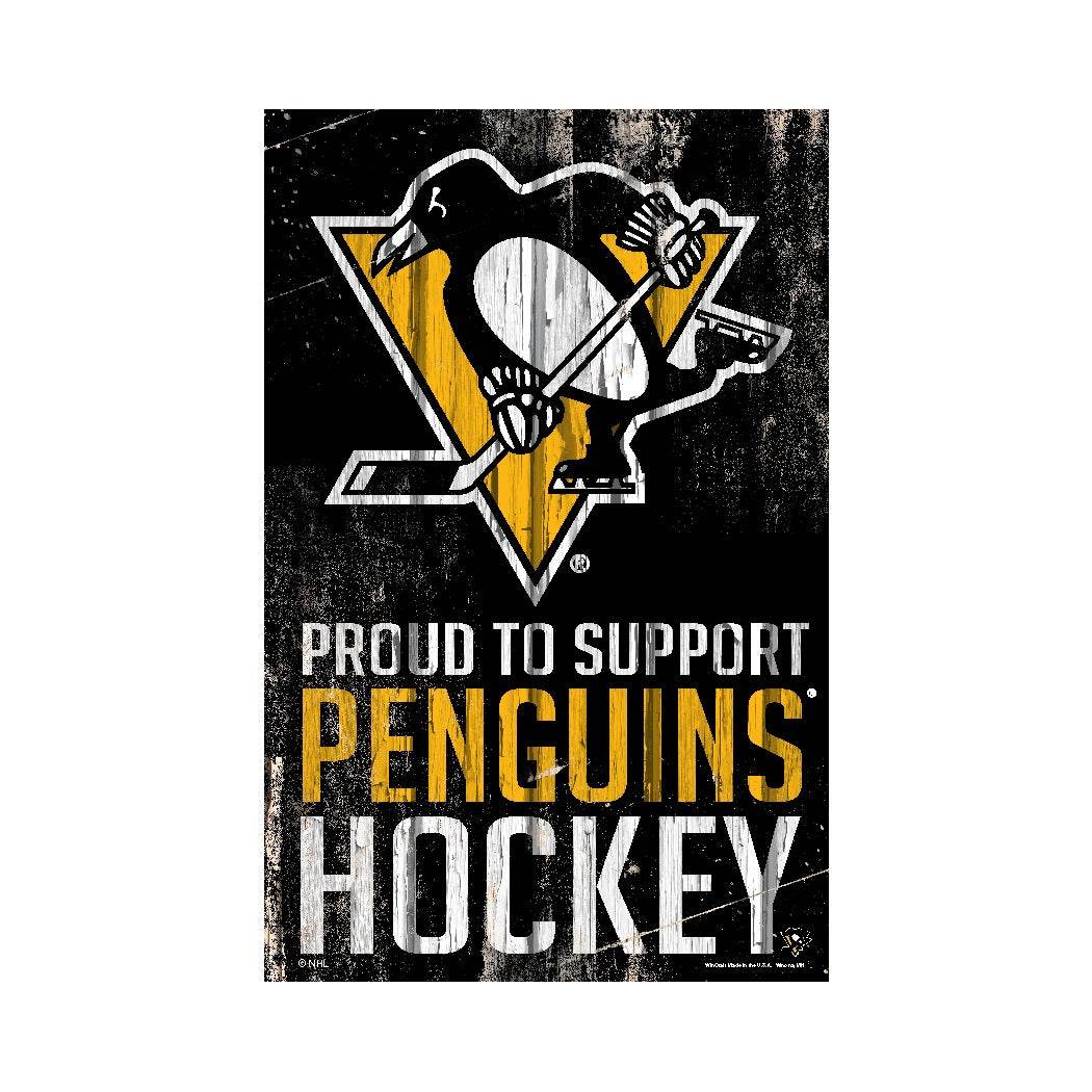 Pittsburgh Penguins 11x17 Wood Sign Proud to Support - ToylandEU