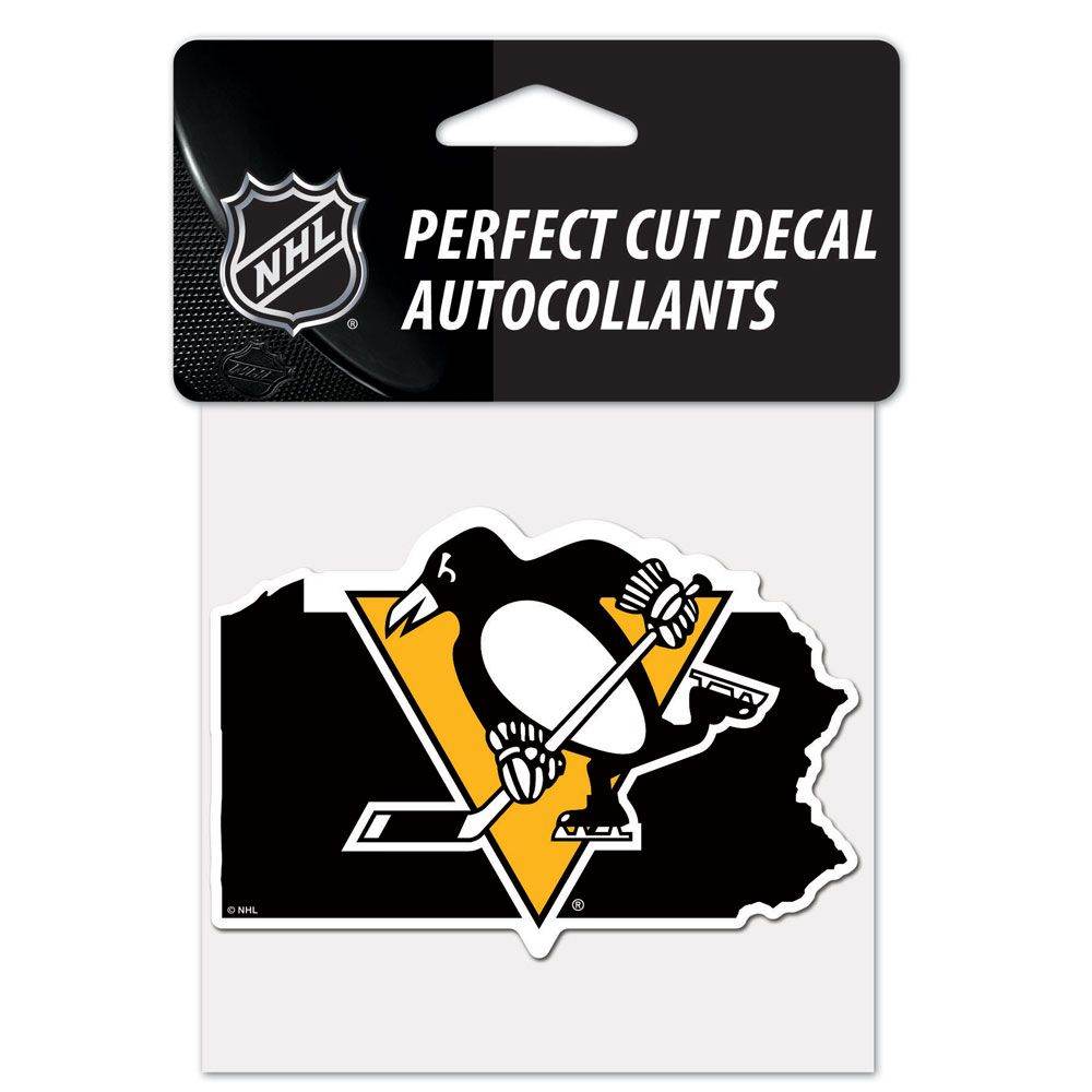 Pittsburgh Penguins 4x4 Perfect Cut State Design Decal - ToylandEU