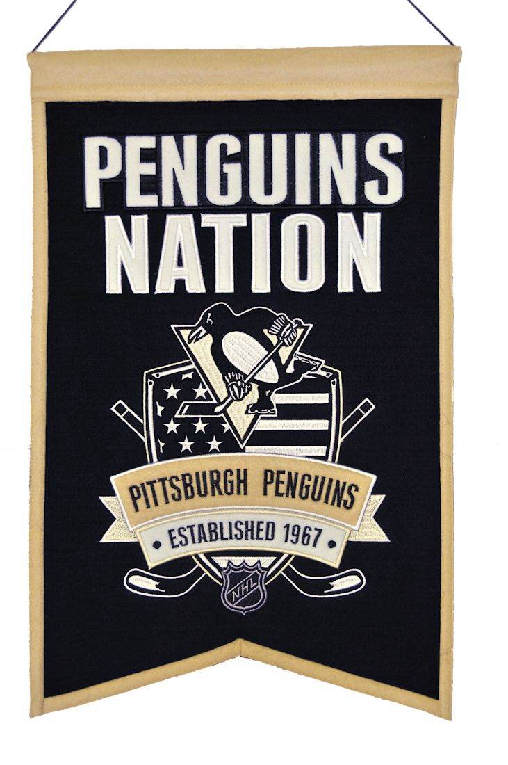 Pittsburgh Penguins Banner 14x22 Wool Nations - ToylandEU