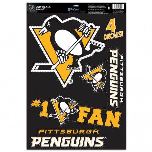 Pittsburgh Penguins Decal 11x17 Cut To Logo 4 Decals - ToylandEU