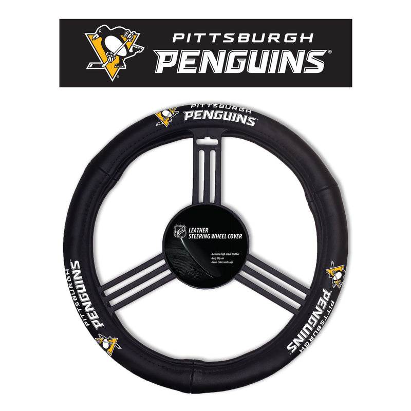 Pittsburgh Penguins Leather Steering Wheel Cover Licensed - ToylandEU