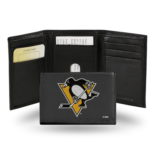 Pittsburgh Penguins Leather Wallet Embroidered Trifold - ToylandEU
