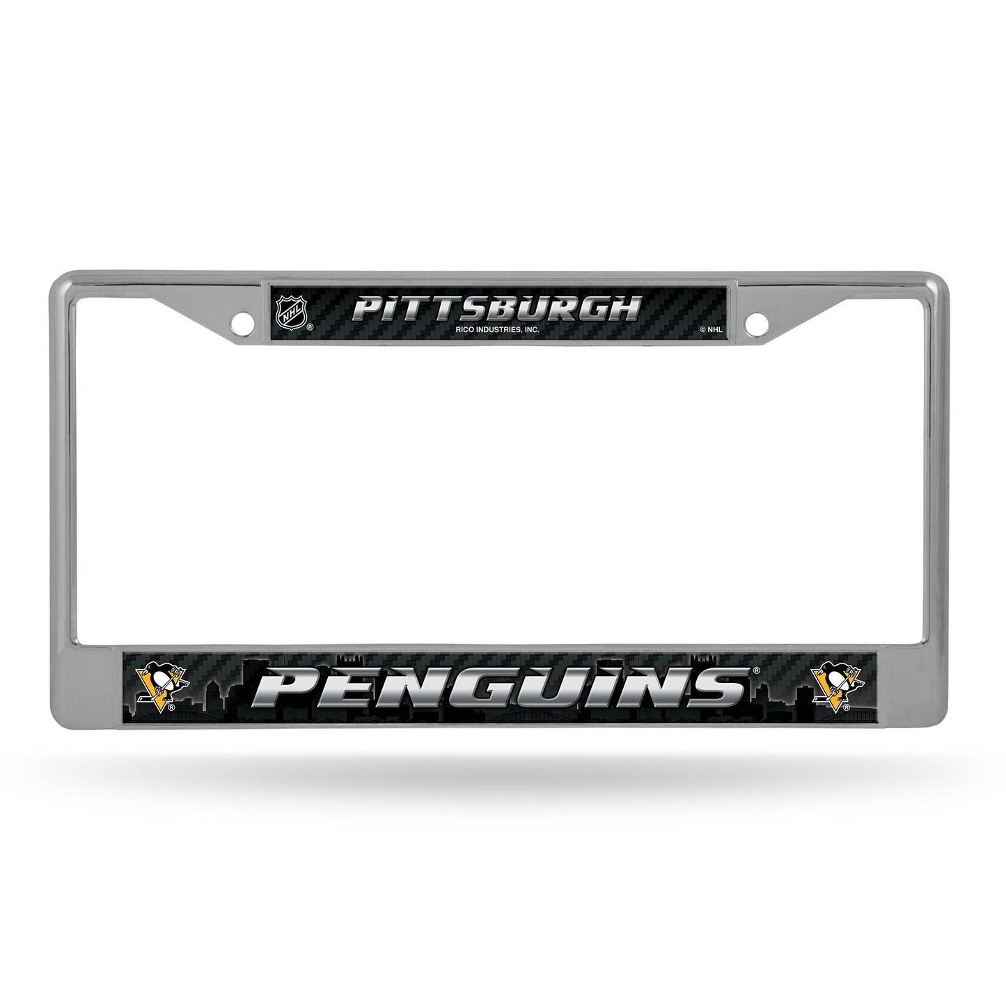 Pittsburgh Penguins License Plate Frame Chrome Insert - ToylandEU
