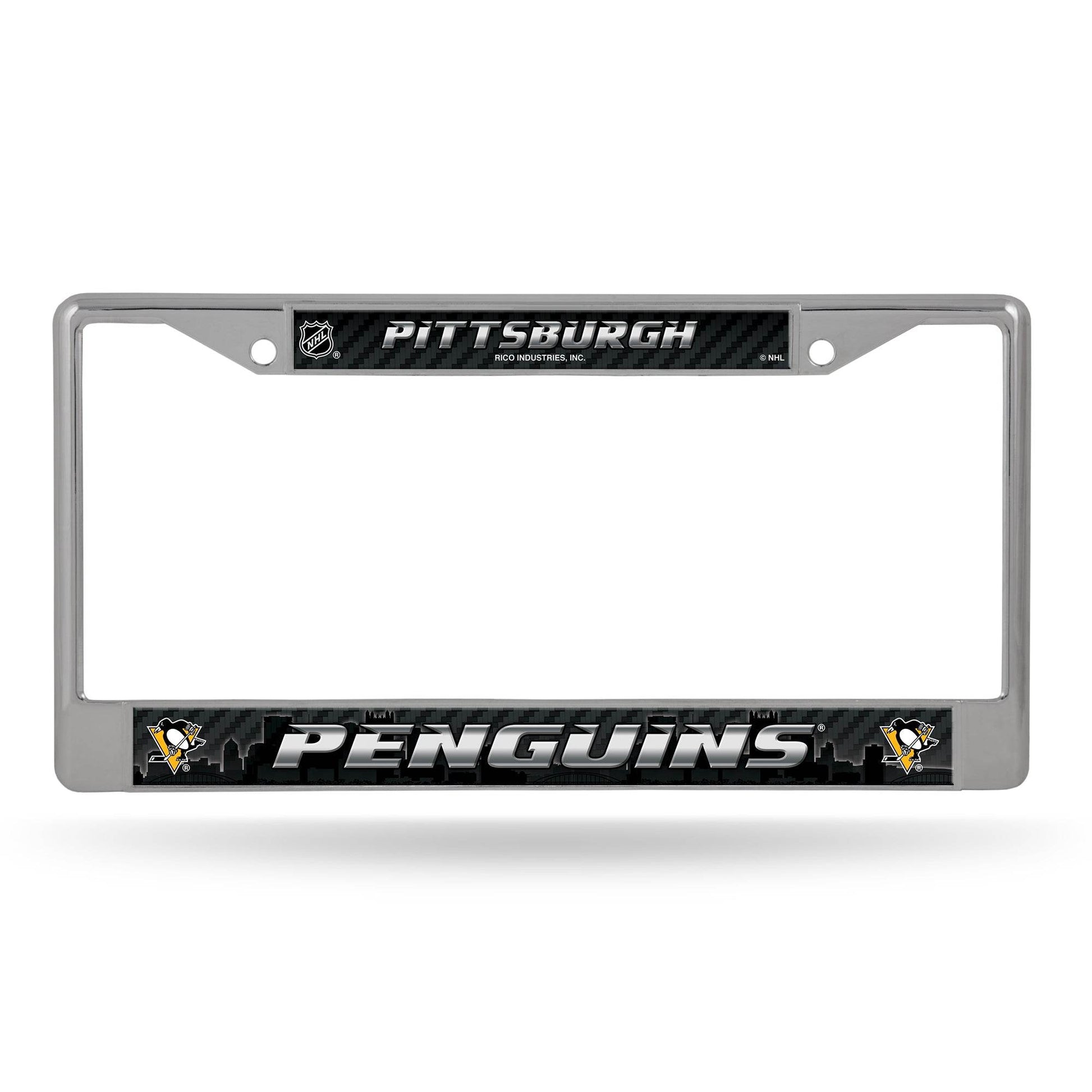 Pittsburgh Penguins License Plate Frame Chrome Insert - ToylandEU