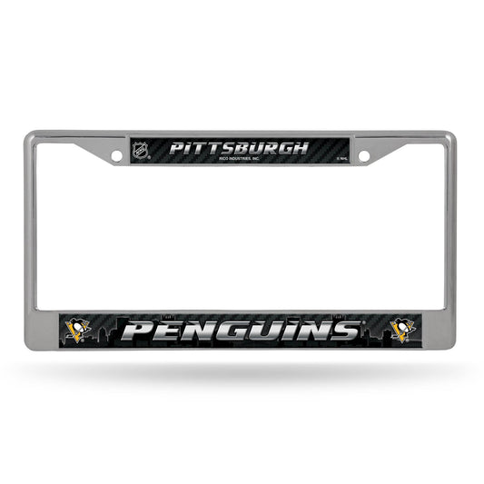 Pittsburgh Penguins License Plate Frame Chrome Insert - ToylandEU