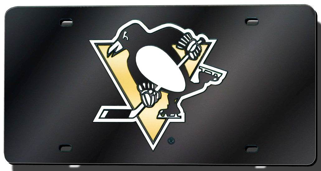 Pittsburgh Penguins License Plate Laser Cut Black Order - ToylandEU