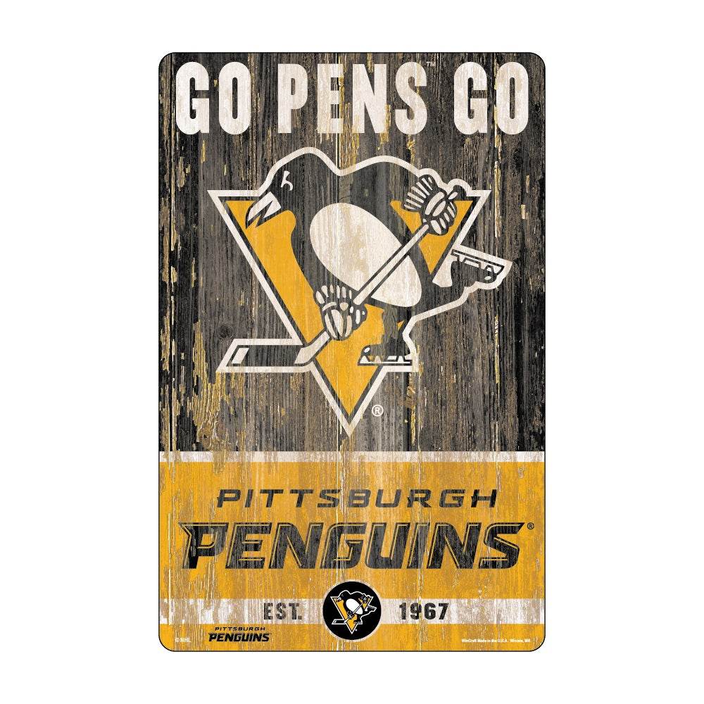 Pittsburgh Penguins Sign 11x17 Wood Slogan Design Artwork - ToylandEU