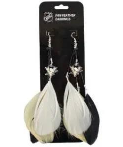  Pittsburgh Penguins Team Color Feather Earrings Pewter Logo -  ToylandEU™