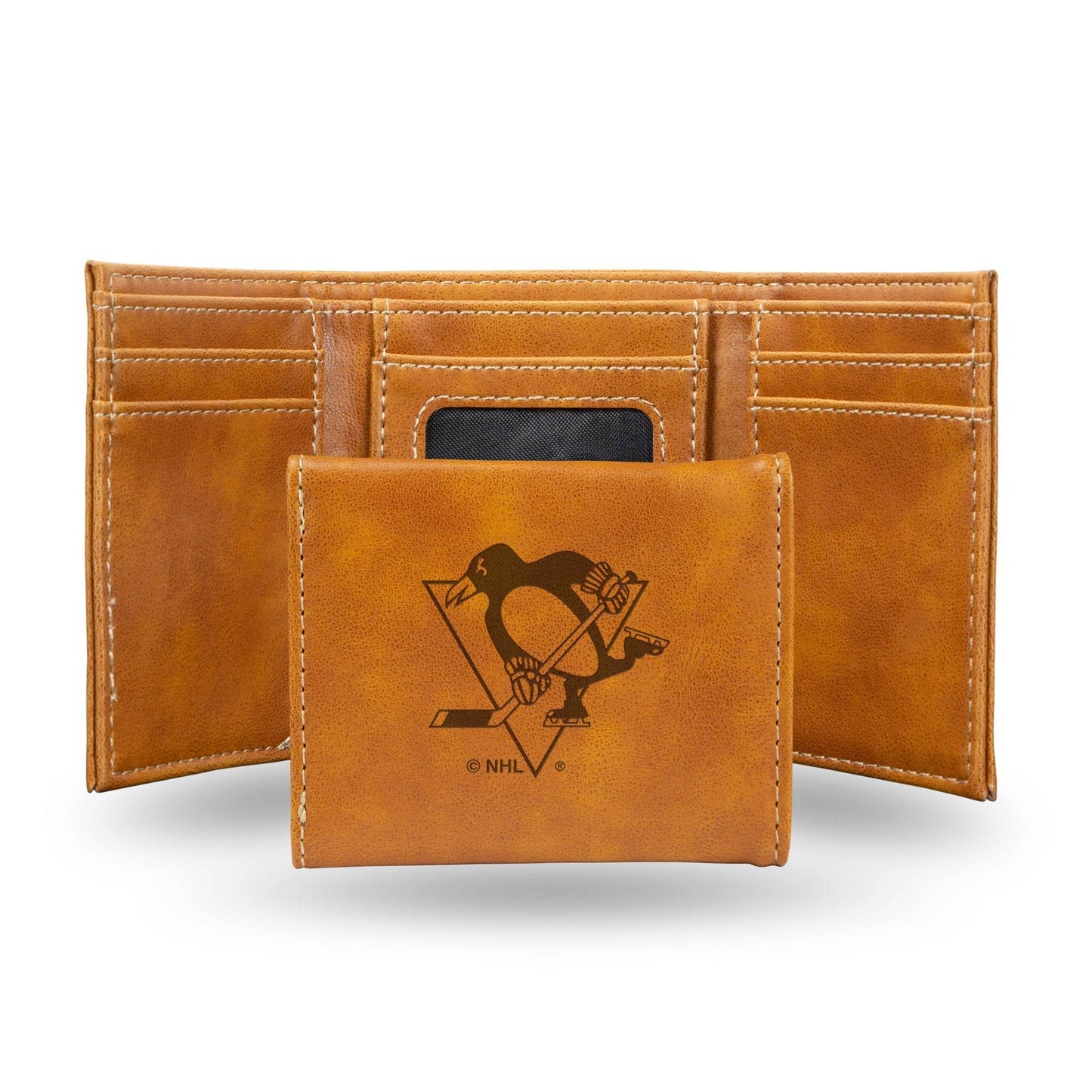 Pittsburgh Penguins Trifold Wallet Laser Engraved Leather - ToylandEU