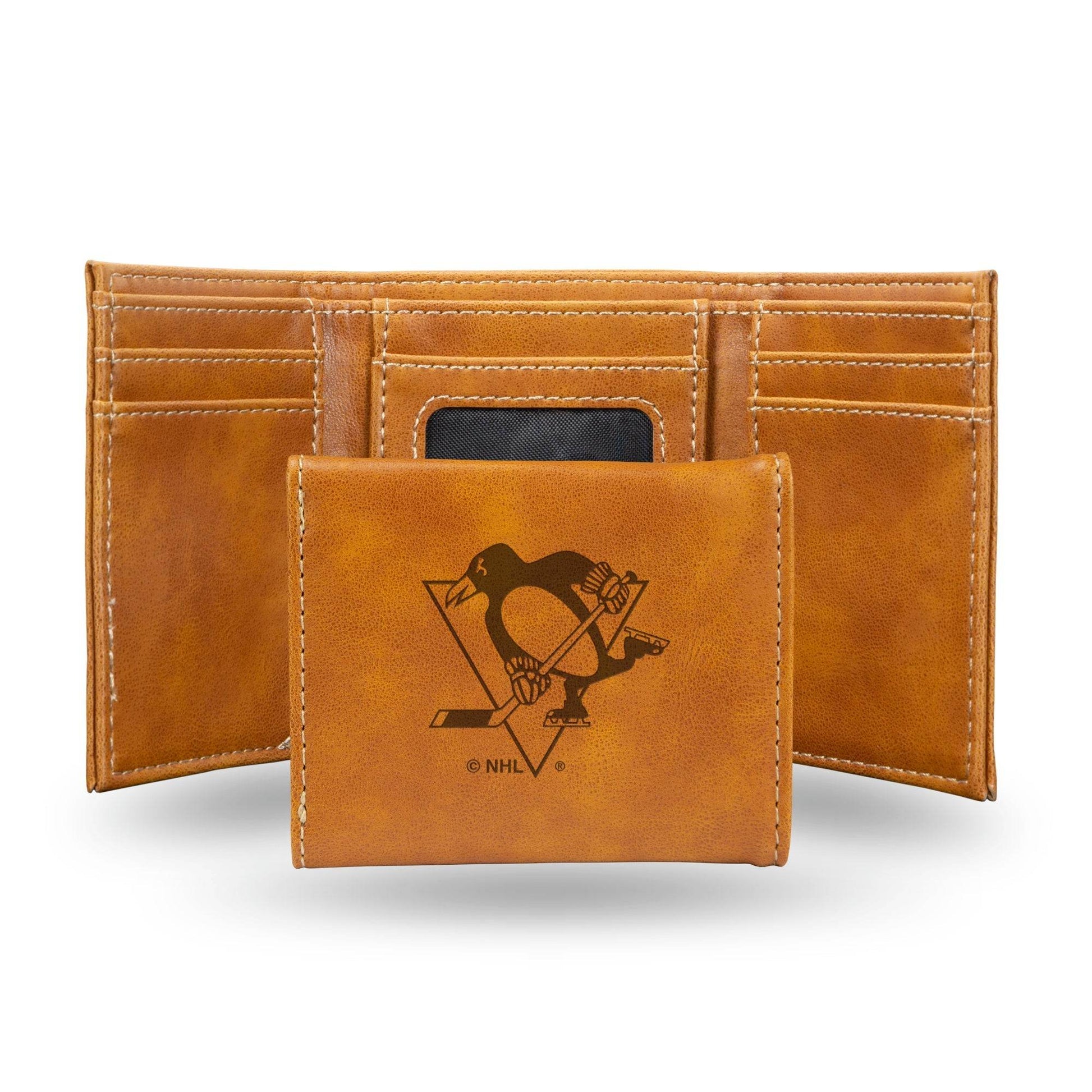 Pittsburgh Penguins Trifold Wallet Laser Engraved Leather - ToylandEU