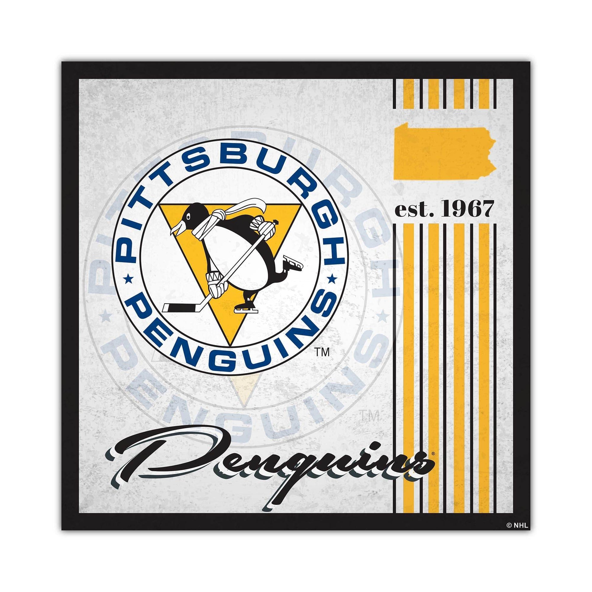 Pittsburgh Penguins Wood Sign 10x10 Album Design Decor - ToylandEU