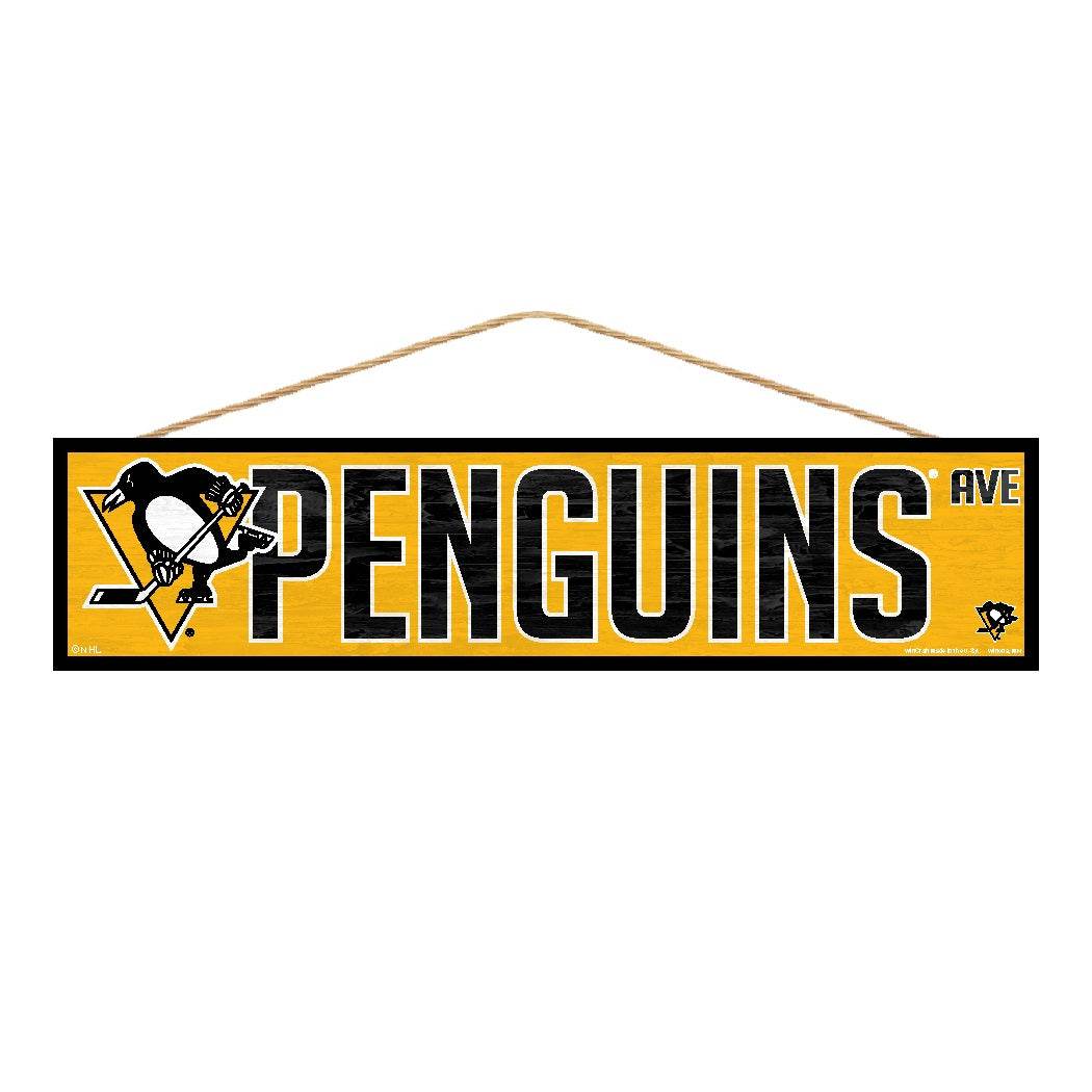Pittsburgh Penguins Wood Sign 4x17 Avenue Design Wall Decor - ToylandEU