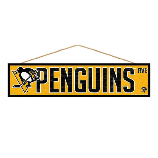 Pittsburgh Penguins Wood Sign 4x17 Avenue Design Wall Decor - ToylandEU