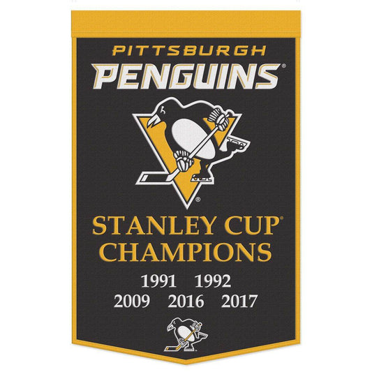 Pittsburgh Penguins Wool Banner 24x38 Dynasty Champ Design - ToylandEU