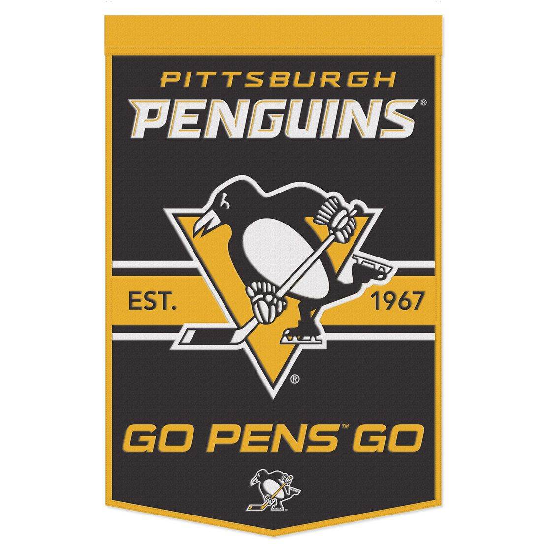 Pittsburgh Penguins Wool Banner 24x38 Dynasty Slogan Design - ToylandEU