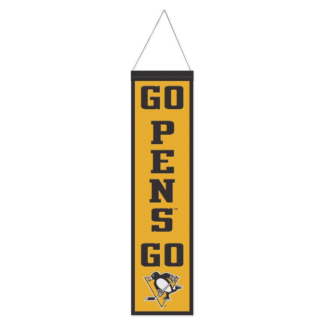 Pittsburgh Penguins Wool Banner 8x32 Heritage Slogan Design - ToylandEU