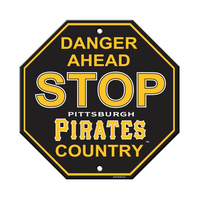 Pittsburgh Pirates 12x12 Plastic Stop Style Sign Decor - ToylandEU