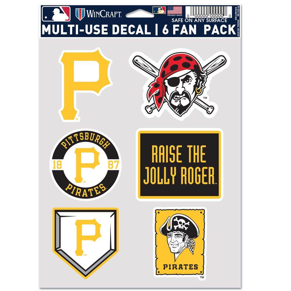 Pittsburgh Pirates Multi Use Fan Decal Pack Six Pack - ToylandEU
