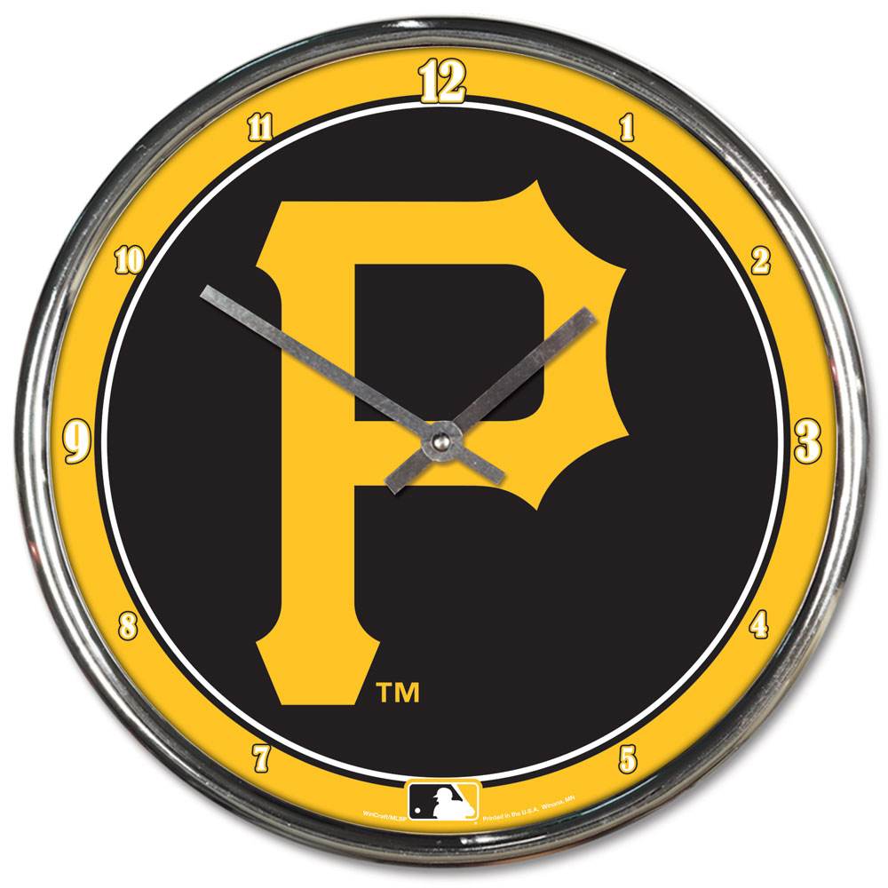 Pittsburgh Pirates Round Wall Clock Chrome 12 Inch Classic - ToylandEU