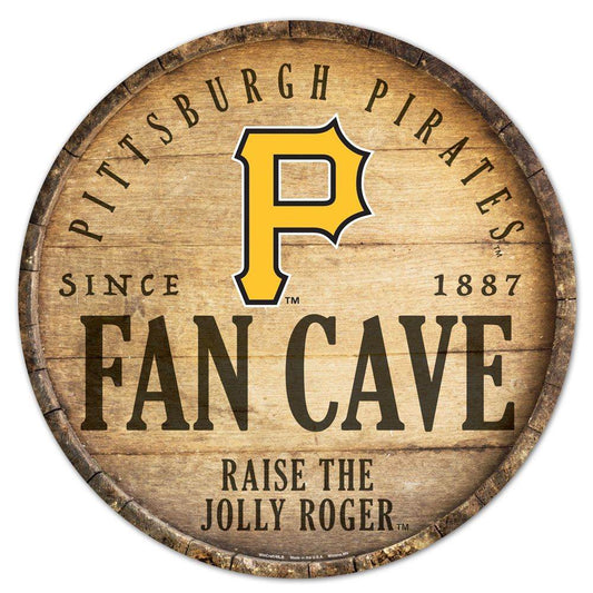 Pittsburgh Pirates Round Wood Sign 14 Inch Barrel Top - ToylandEU