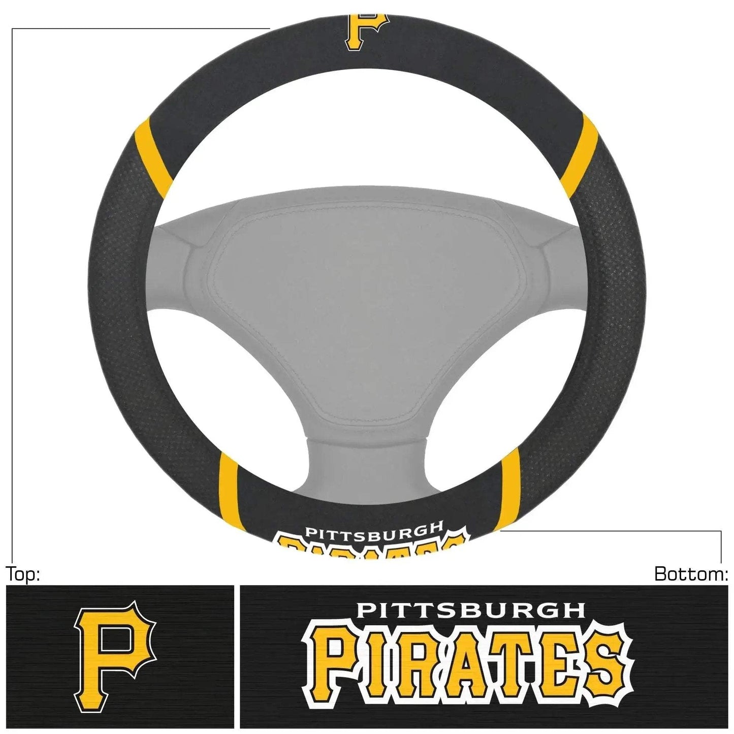  Pittsburgh Pirates Steering Wheel Cover Faux Suede Mesh -  ToylandEU™