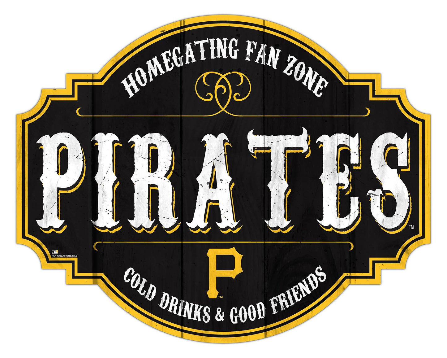 Pittsburgh Pirates Wood Sign 12 Inch Homegating Tavern - ToylandEU