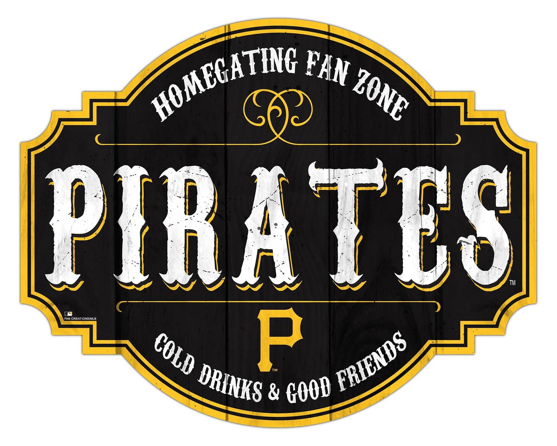 Pittsburgh Pirates Wood Sign 12 Inch Homegating Tavern - ToylandEU