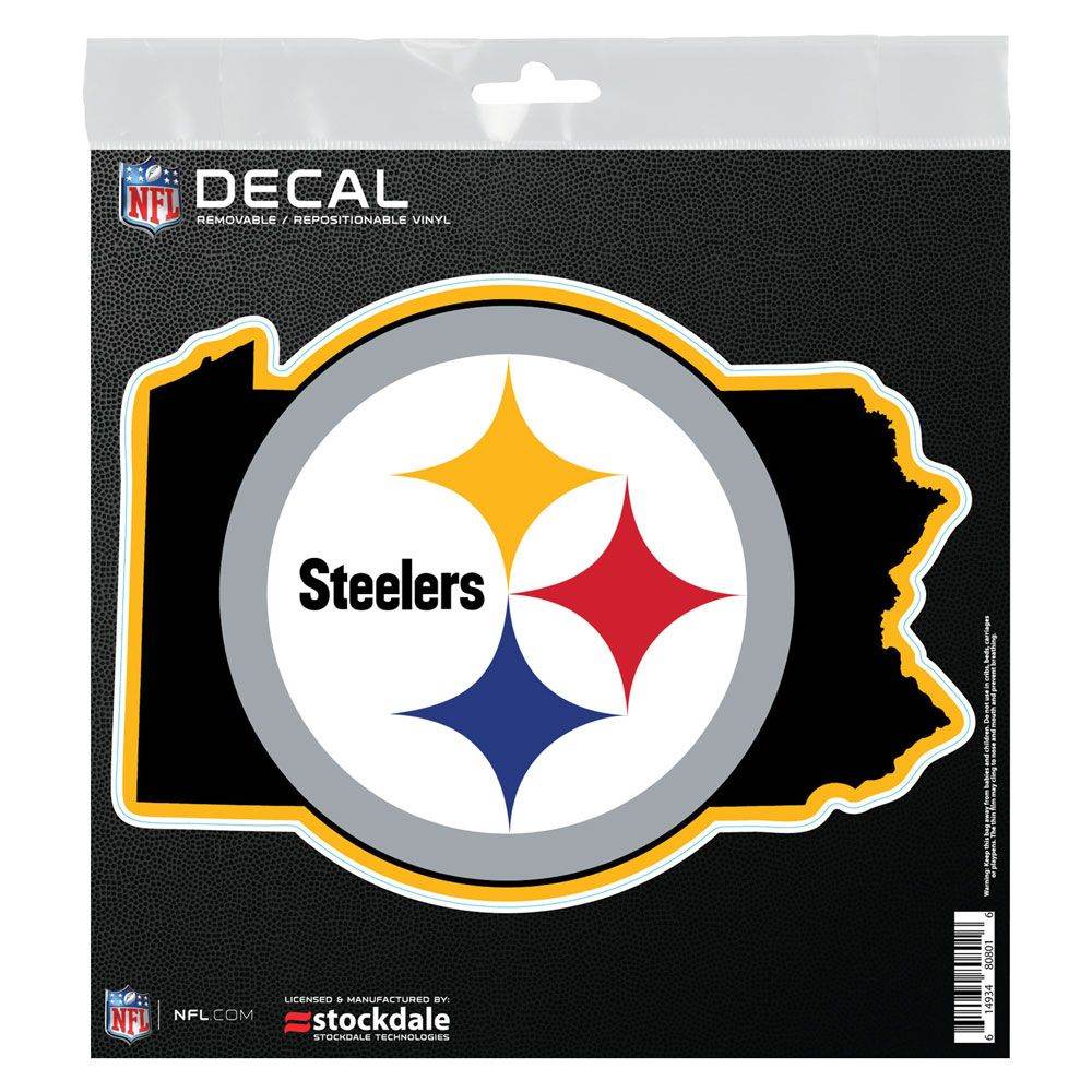 Pittsburgh Steelers 6x6 All Surface State Shape Decal - ToylandEU