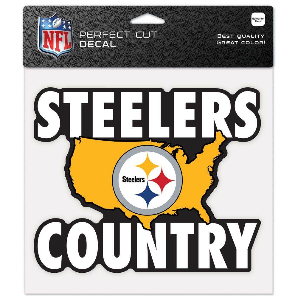 Pittsburgh Steelers 8x8 Perfect Cut Decal Color Slogan - ToylandEU
