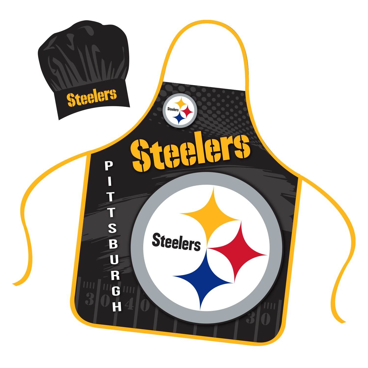 Pittsburgh Steelers Chef Hat And Apron Set For Fans - ToylandEU