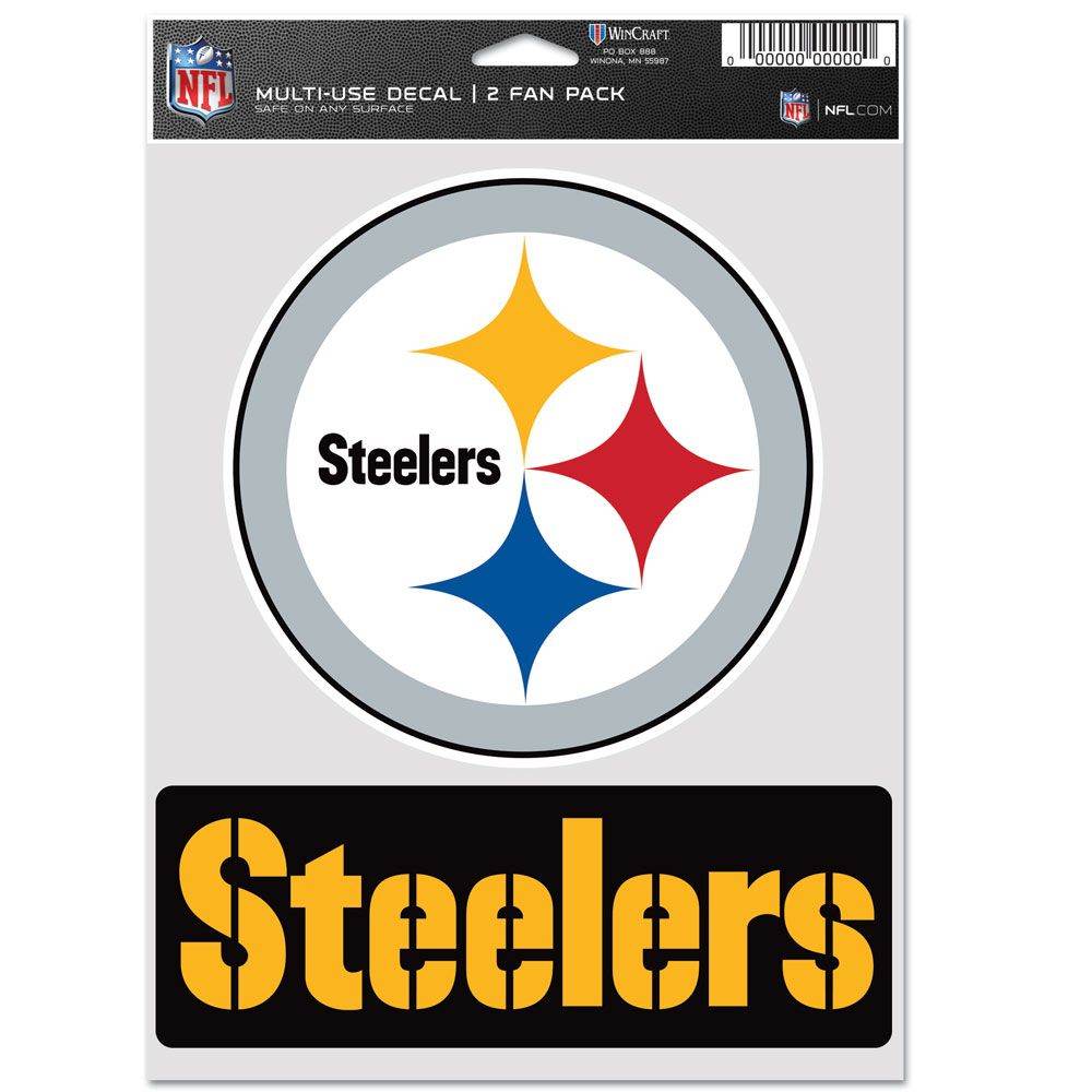 Pittsburgh Steelers Decals Multi Use Fan Pack Two Pack - ToylandEU