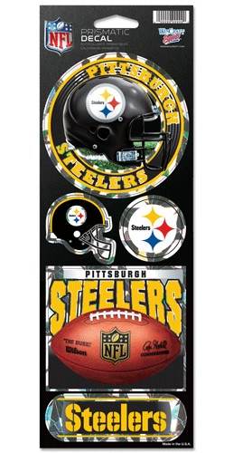 Pittsburgh Steelers Die Cut Prismatic Stickers Decal Sheet - ToylandEU