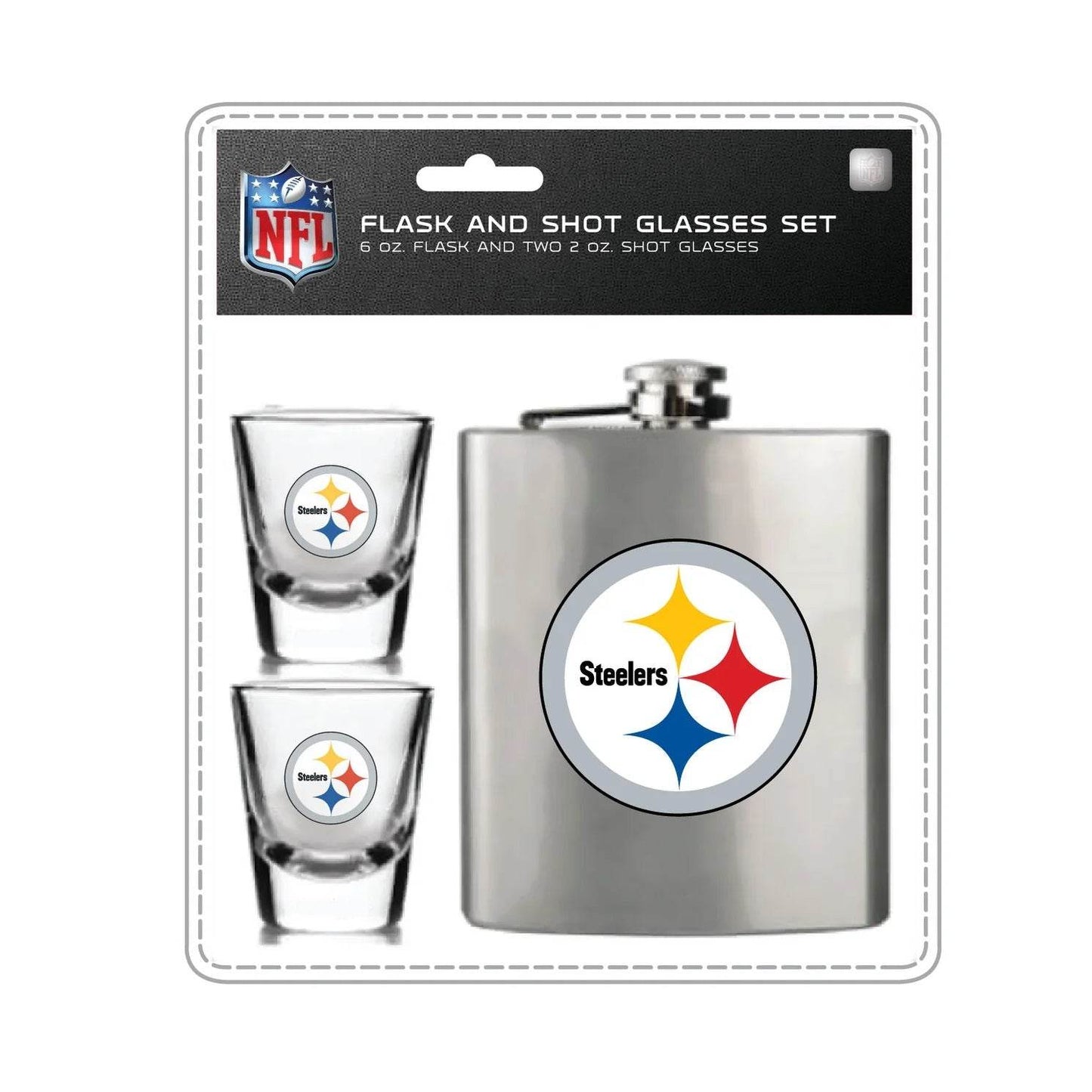 Pittsburgh Steelers Flask and Shot Glass Set by Mojo - ToylandEU