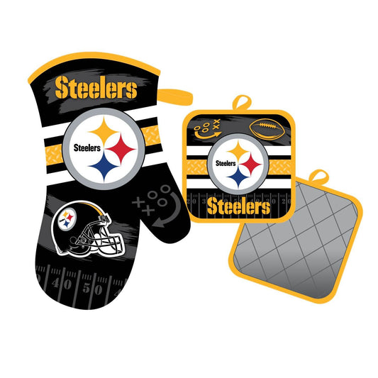 Pittsburgh Steelers Heat Resistant Oven Mitt and Pot Holder - ToylandEU