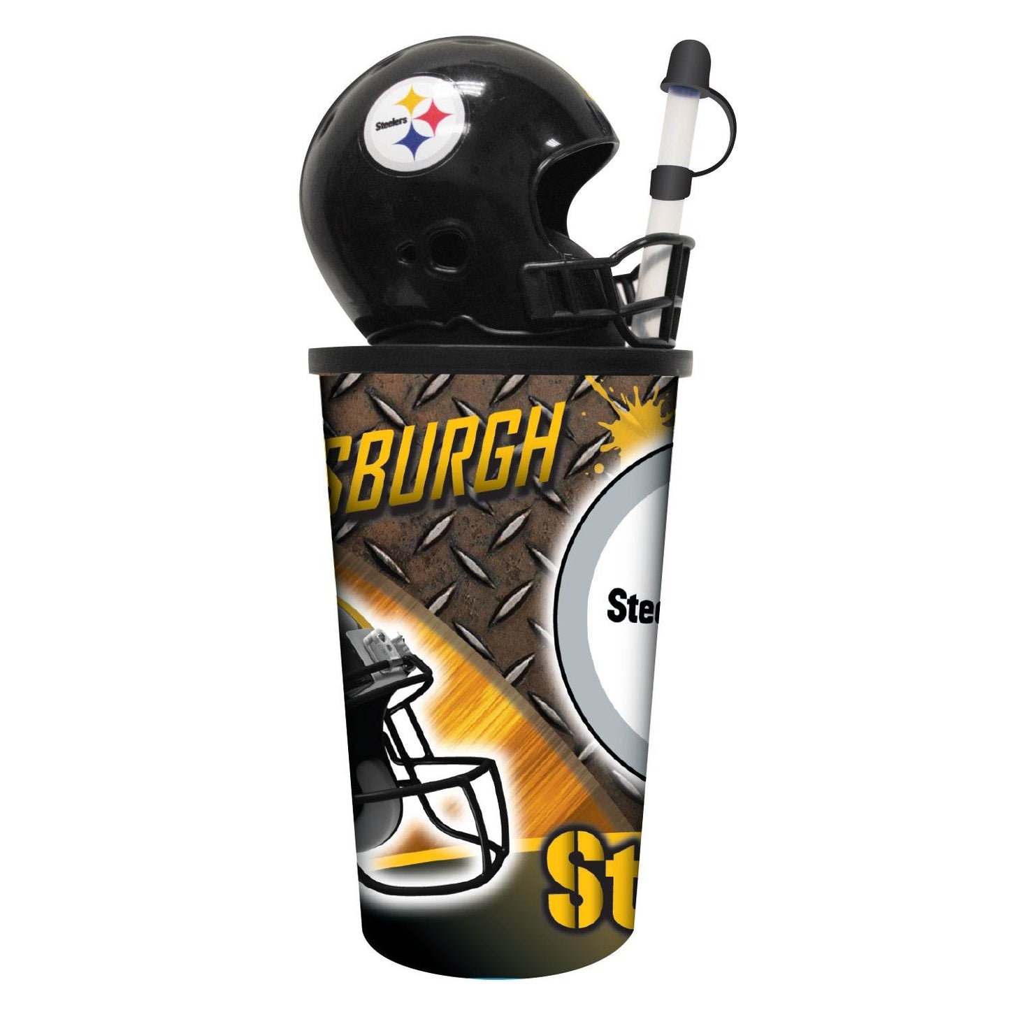Pittsburgh Steelers Helmet Cup 32oz Plastic With Straw - ToylandEU