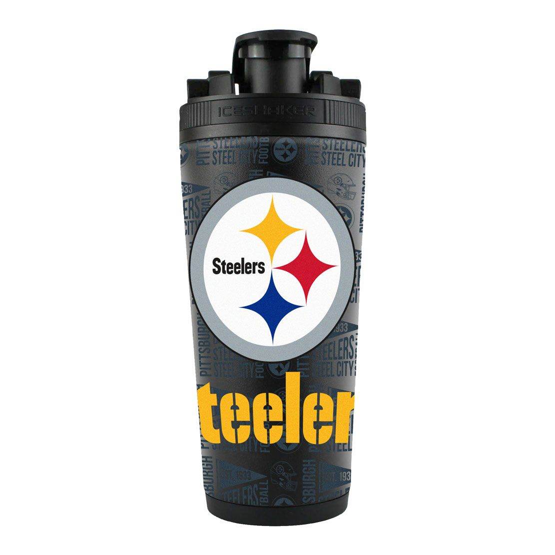 Pittsburgh Steelers Ice Shaker 26 Ounce Stainless Bottle - ToylandEU