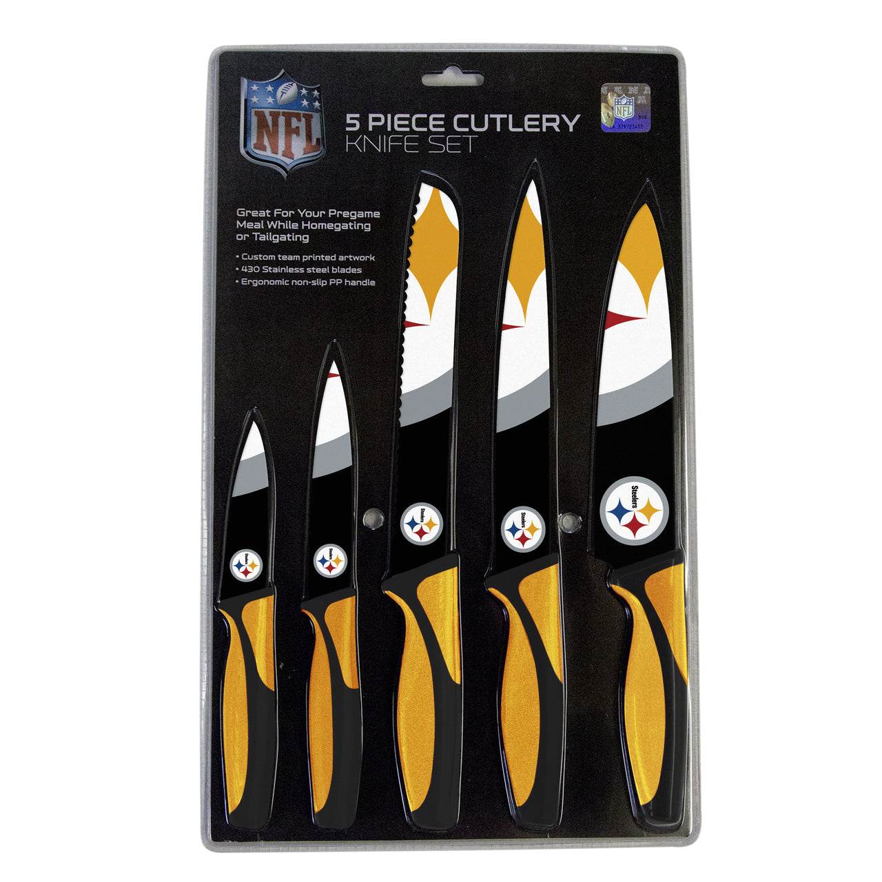 Pittsburgh Steelers Kitchen Knife Set 5 Pack Non Slip - ToylandEU
