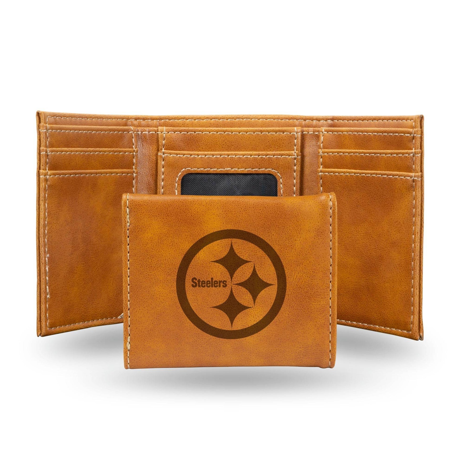 Pittsburgh Steelers Leather Trifold Wallet Laser Engraved - ToylandEU