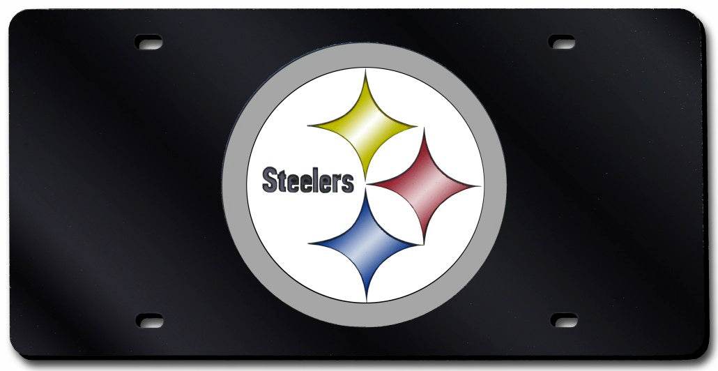 Pittsburgh Steelers License Plate Laser Cut Black - ToylandEU