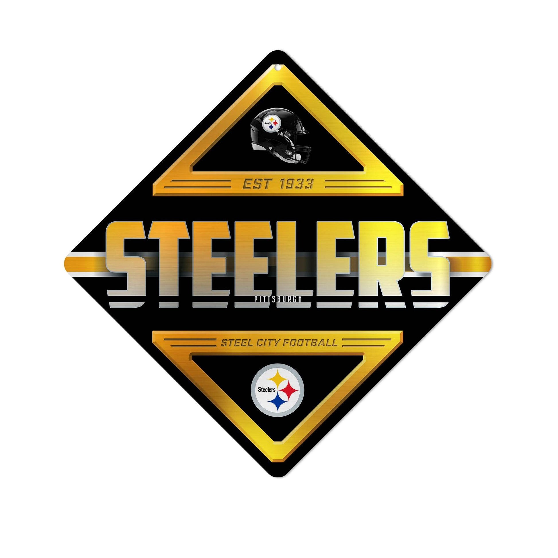 Pittsburgh Steelers Metal Diamond Sign by Rico Industries - ToylandEU