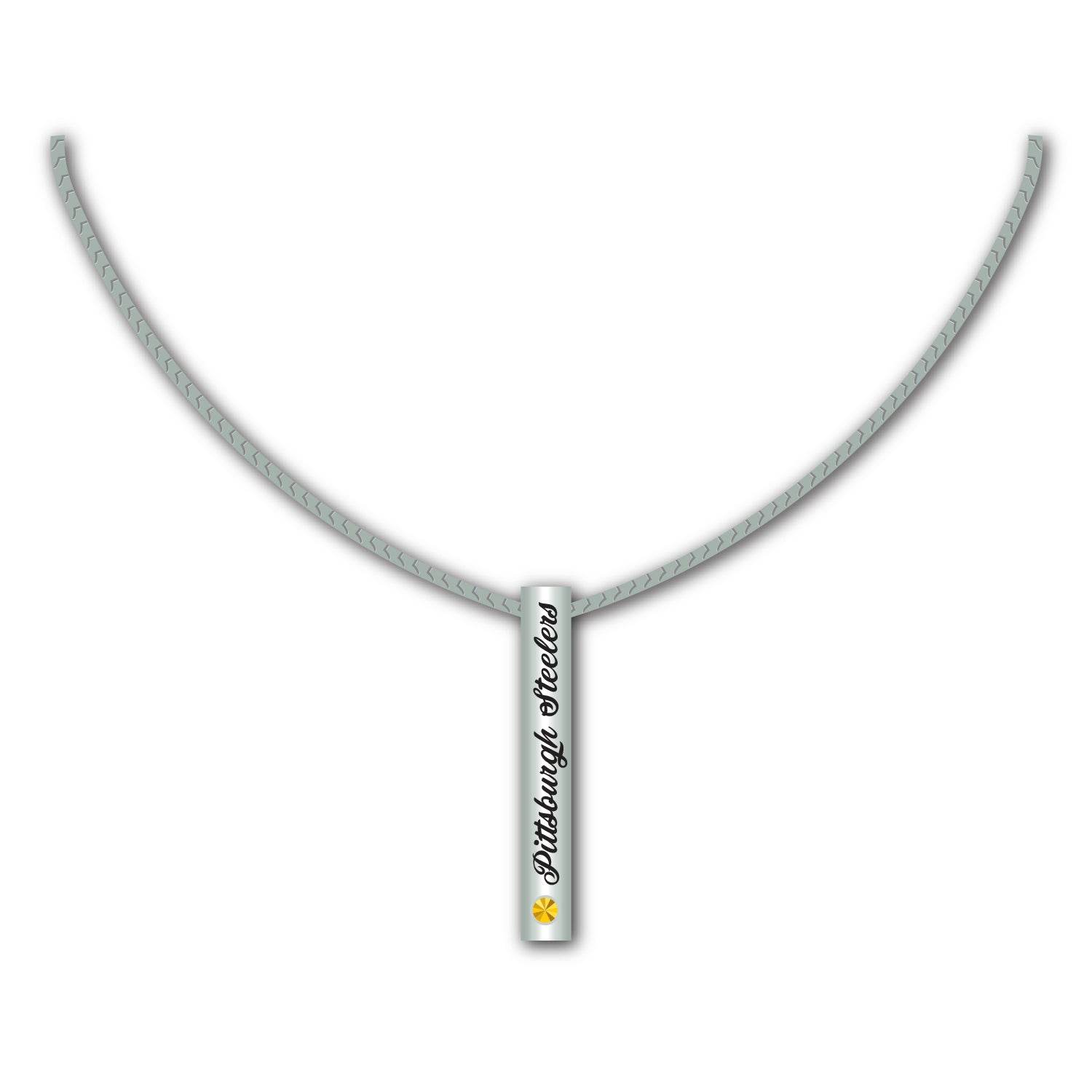 Pittsburgh Steelers Necklace Silver Bar Pendant Jewelry - ToylandEU