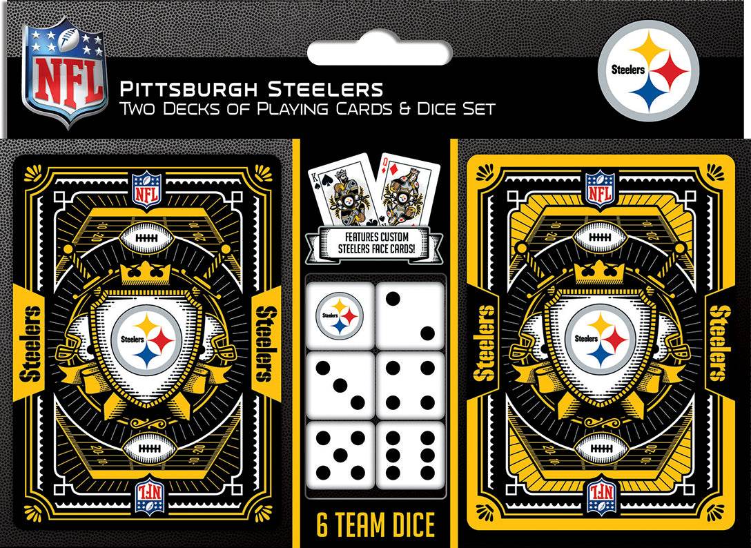 Pittsburgh Steelers Playing Cards and Dice Set NFL Two Pack - ToylandEU