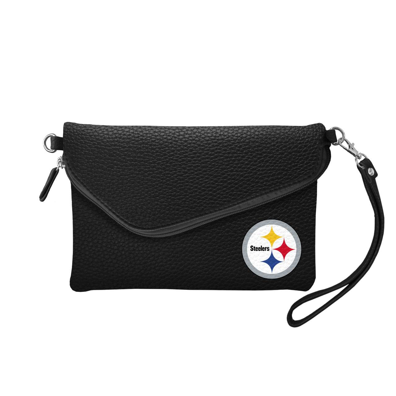 Pittsburgh Steelers Purse Pebble Fold Over Crossbody Black - ToylandEU