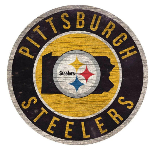  Pittsburgh Steelers Round Wood Sign 12 Inch State Design -  ToylandEU™