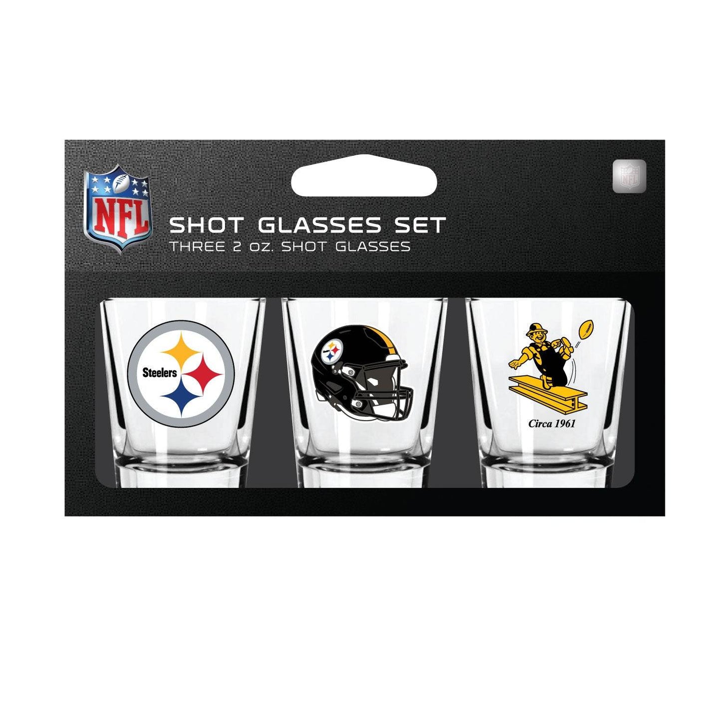 Pittsburgh Steelers Shot Glass Set 3 Pack Dishwasher Safe - ToylandEU