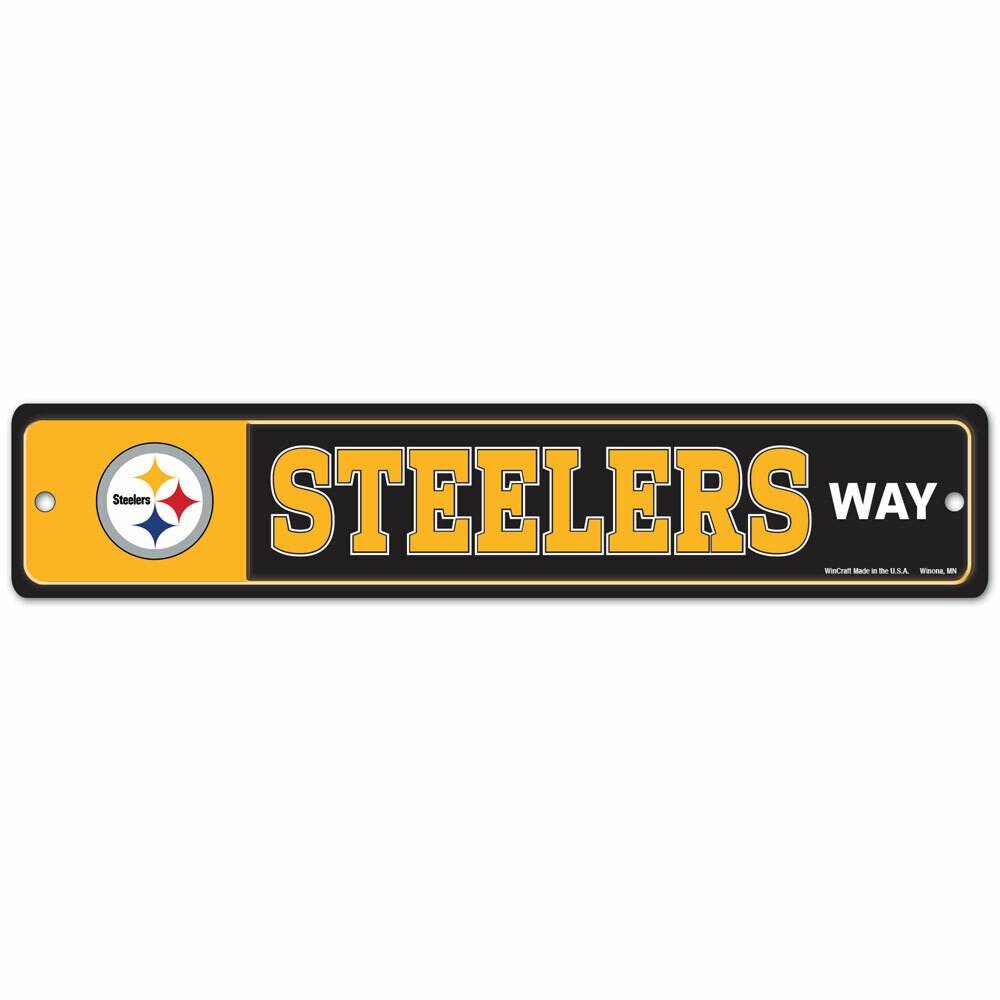 Pittsburgh Steelers Street Sign Plastic 3.75x19 Durable - ToylandEU