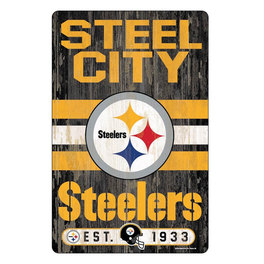 Pittsburgh Steelers Wood Sign 11x17 Slogan Wincraft - ToylandEU