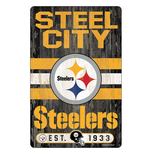 Pittsburgh Steelers Wood Sign 11x17 Slogan Wincraft - ToylandEU