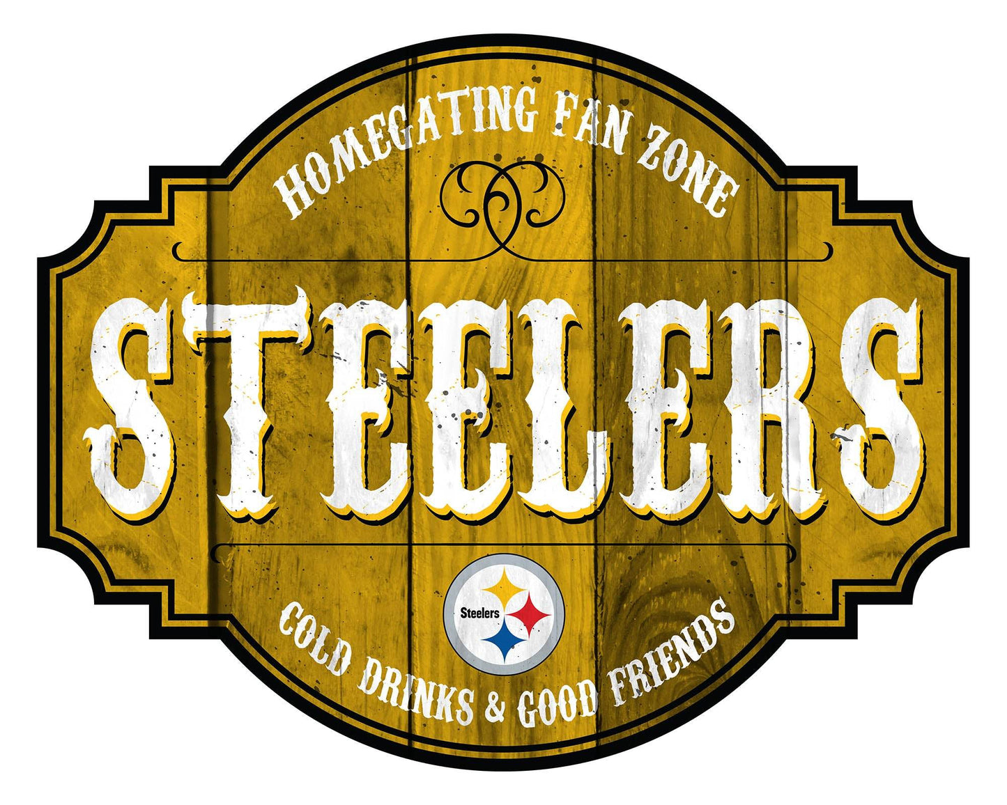 Pittsburgh Steelers Wood Sign 12 Inch Homegating Tavern - ToylandEU